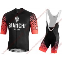 Profiteams BIANCHI MILANO Pedaso red Radbekleidung Satz Trikot Kurzarm+Trägerhosen Se