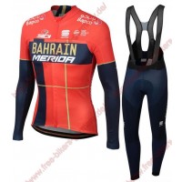 Profiteams Team Bahrain Merida 2019 Radsport Fahrradbekleidung Trikot Langarm+Lang Tr
