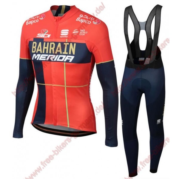 Profiteams Team Bahrain Merida 2019 Radsport Fahrradbekleidung Trikot Langarm+Lang Tr