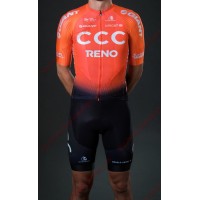 Profiteams CCC Team Reno Orange 2019 Radbekleidung Satz Trikot Kurzarm+Trägerhosen Se