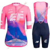 Profiteams EF Education First PRO TEAM AERO 2019 Damen Radbekleidung Satz Trikot Kurzarm+Trägerhosen Se