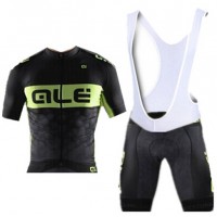 2015 ALE schwarz Fahrradbekleidung Satz Fahrradtrikot Kurzarm Trikot und Kurz Trägerhose