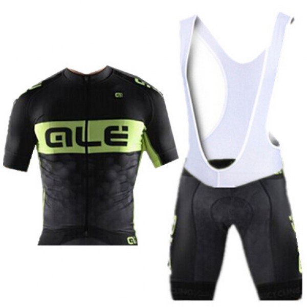 2015 ALE schwarz Fahrradbekleidung Satz Fahrradtrikot Kurzarm Trikot und Kurz Trägerhose