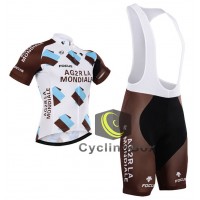 2015 Ag2r La Mondiale Fahrradbekleidung Satz Fahrradtrikot Kurzarm Trikot und Kurz Trägerhose