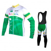 2015 Andalucia Fahrradbekleidung Radtrikot Satz Langarm und Lange Trägerhose