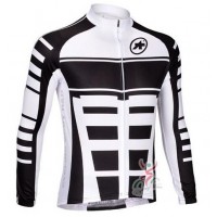 2015 ASSOS Weiß schwarz Fahrradtrikot Langarm