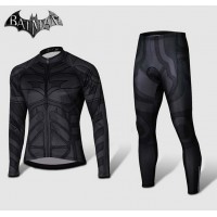 2015 Bat-Man Fahrradbekleidung Radtrikot Satz Langarm und Lange Fahrradhose