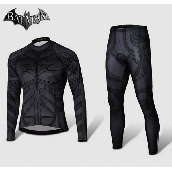 2015 Bat-Man Fahrradbekleidung Radtrikot Satz Langarm und Lange Fahrradhose