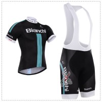 2015 Bianchi Fahrradbekleidung Satz Fahrradtrikot Kurzarm Trikot und Kurz Trägerhose