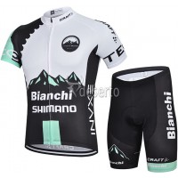 2015 Bianchi Shimano Radbekleidung Radtrikot Kurzarm und Fahrradhosen Kurz