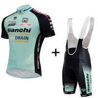 Bianchi Idro Drain 2015 Fahrradbekleidung Satz Fahrradtrikot Kurzarm Trikot und Kurz Trägerhose