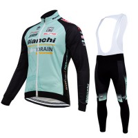 2015 BIANCHI IDRO DRAIN Fahrradbekleidung Radtrikot Satz Langarm und Lange Trägerhose