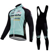 2015 BIANCHI IDRO DRAIN Fahrradbekleidung Radtrikot Satz Langarm und Lange Trägerhose