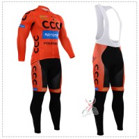 2015 CCC Fahrradbekleidung Radtrikot Satz Langarm und Lange Trägerhose