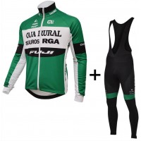 2015 Caja Rural Fahrradbekleidung Radtrikot Satz Langarm und Lange Trägerhose