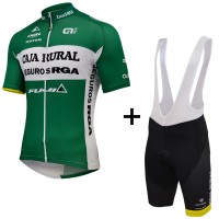 Caja Rural 2015 Fahrradbekleidung Satz Fahrradtrikot Kurzarm Trikot und Kurz Trägerhose