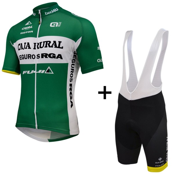 Caja Rural 2015 Fahrradbekleidung Satz Fahrradtrikot Kurzarm Trikot und Kurz Trägerhose