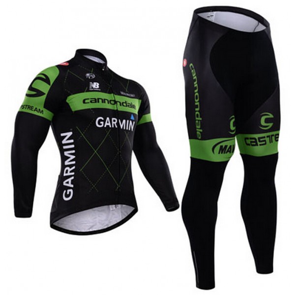 2015 Cannondale Garmin Fahrradbekleidung Radtrikot Satz Langarm und Lange Fahrradhose
