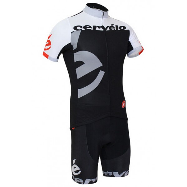 2015 Cervelo fahrradbekleidung Satz Radtrikot Kurzarm grau schwarz und Kurz Radhose