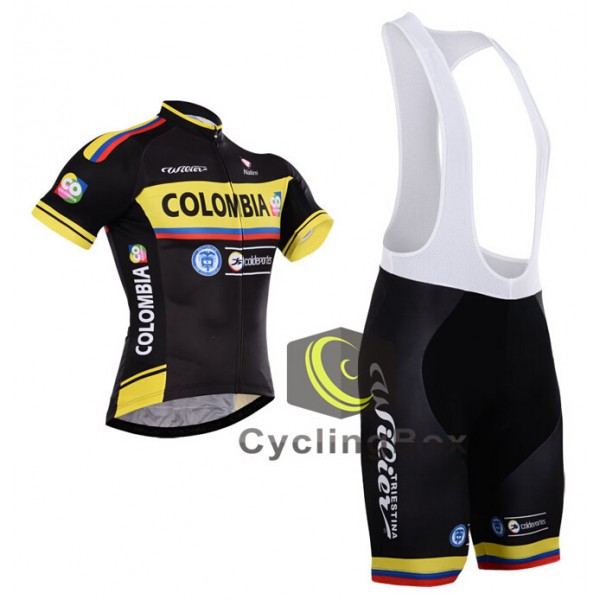 2015 Colombia Fahrradbekleidung Satz Fahrradtrikot Kurzarm Trikot und Kurz Trägerhose