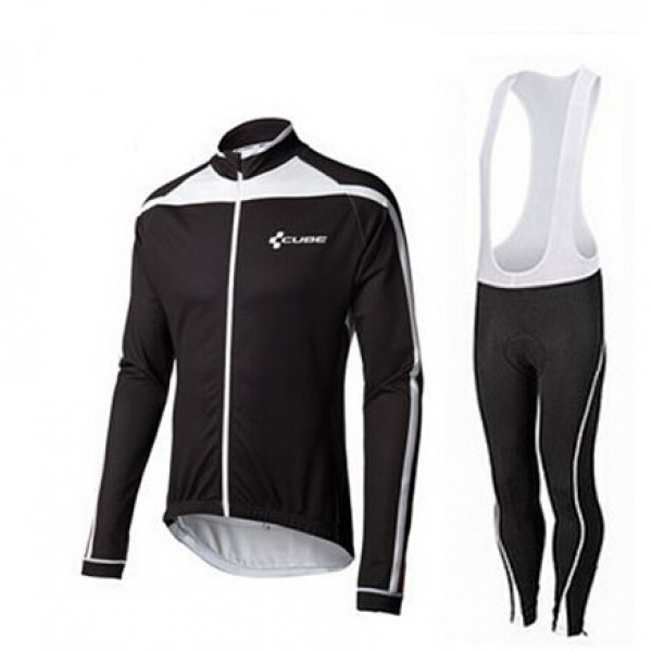 2015 Cube schwarz Weiß Fahrradbekleidung Radtrikot Satz Langarm und Lange Trägerhose Weiß 2015 Cube schwarz Weiß Fahrradbekleidung Radtrikot Satz Langarm und Lange Trägerhose Weiß