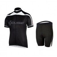2015 Cube schwarz Weiß Radbekleidung Radtrikot Kurzarm und Fahrradhosen Kurz