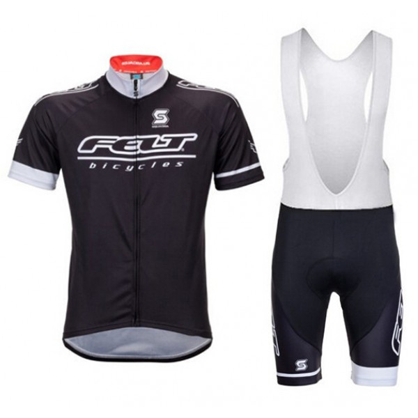 2015 Felt Fahrradbekleidung Satz Fahrradtrikot Kurzarm Trikot und Kurz Trägerhose schwarz
