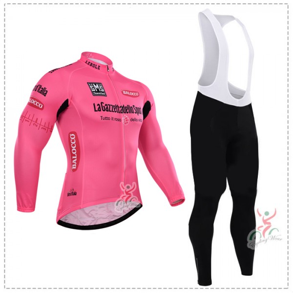2015 Giro d'Italia Fahrradbekleidung Radtrikot Satz Langarm und Lange Trägerhose
