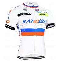 2015 Katusha Radtrikot Kurzarm valkoinen