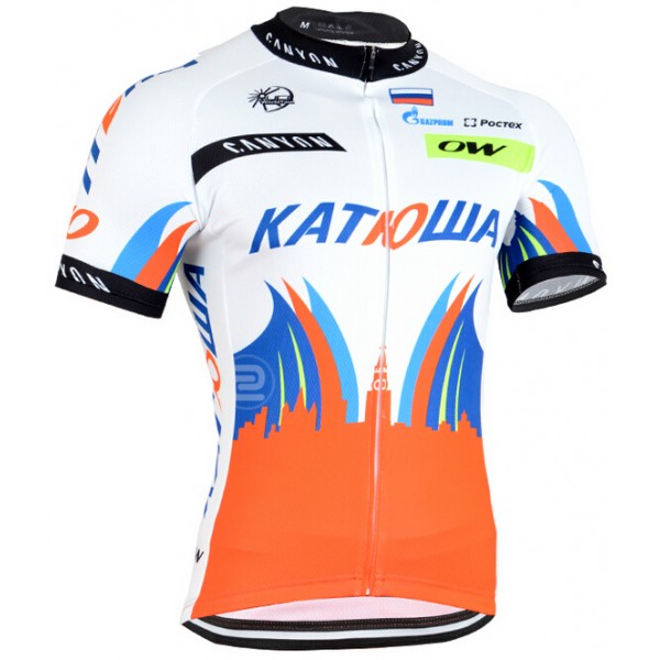 2015 Katusha Radtrikot Kurzarm punainen
