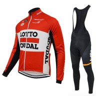 2015 Lotto Soudal Fahrradbekleidung Radtrikot Satz Langarm und Lange Trägerhose