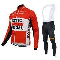 2015 Lotto Soudal Fahrradbekleidung Radtrikot Satz Langarm und Lange Trägerhose