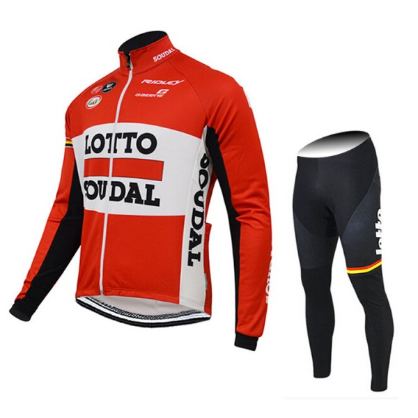 2015 Lotto Soudal Fahrradbekleidung Radtrikot Satz Langarm und Lange Fahrradhose