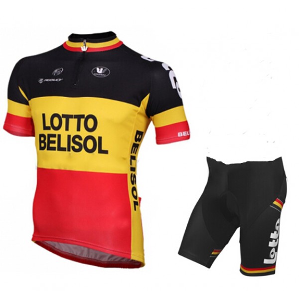 2015 Lotto Belisol Radbekleidung Radtrikot Kurzarm und Fahrradhosen Kurz