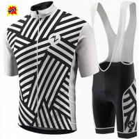 2015 MORVELO Fahrradbekleidung Satz Fahrradtrikot Kurzarm Trikot und Kurz Trägerhose schwarz Weiß