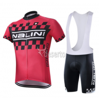 2015 Nalini Racing-Drapeau Rot Fahrradbekleidung Satz Fahrradtrikot Kurzarm Trikot und Kurz Trägerhose