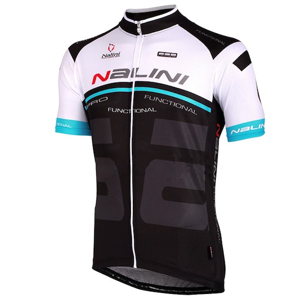 2015 Nalini Bao Weiß-Blau-Schwarz Radtrikot Kurzarm