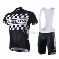 2015 Nalini Racing-Drapeau Schwarz Fahrradbekleidung Satz Fahrradtrikot Kurzarm Trikot und Kurz Trägerhose
