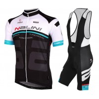 2015 Nalini Bao Weiß-Blau-Schwarz Fahrradbekleidung Satz Fahrradtrikot Kurzarm Trikot und Kurz Trägerhose