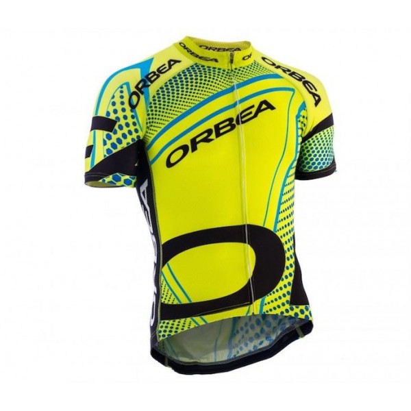 2015 Orbea fluo Gelb Blau Radtrikot Kurzarm