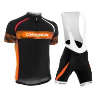 2015 Orbea Schwarz-Gelb Fahrradbekleidung Satz Fahrradtrikot Kurzarm Trikot und Kurz Trägerhose