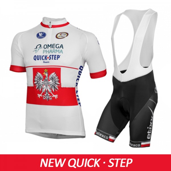 2015 Omega Pharma Quick Step Fahrradbekleidung Satz Fahrradtrikot Kurzarm Trikot und Kurz Trägerhose
