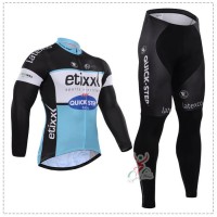 2015 ETIXX-QUICK STEP Fahrradbekleidung Radtrikot Satz Langarm und Lange Fahrradhose