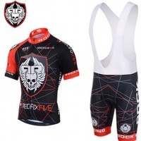 2015 Rock Racing Fahrradbekleidung Satz Fahrradtrikot Kurzarm Trikot und Kurz Trägerhose rot