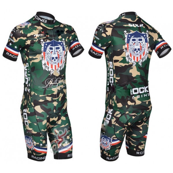 2015 Rock Racing Radbekleidung Radtrikot Kurzarm und Fahrradhosen Kurz Camouflage
