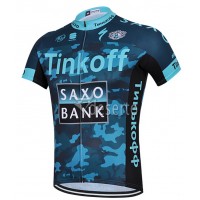 2015 Saxo Bank Tinkoff Radtrikot Kurzarm Camouflage Blau