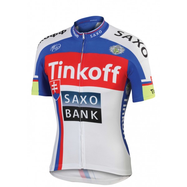 2015 Saxo bank Tionkff Radtrikot Kurzarm Blau