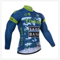 2015 Tinkoff Saxo Bank Camouflage Blau Fahrradtrikot Langarm Grün
