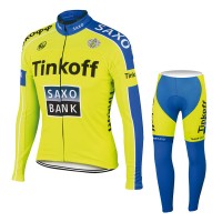 2015 Saxo Bank Tinkoff Fahrradbekleidung Radtrikot Satz Langarm und Lange Fahrradhose