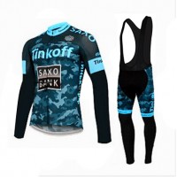 2015 Saxo bank tinkoff Fahrradbekleidung Radtrikot Satz Langarm und Lange Trägerhose